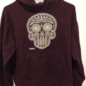 Obey sugar skull hooded sweatshirt